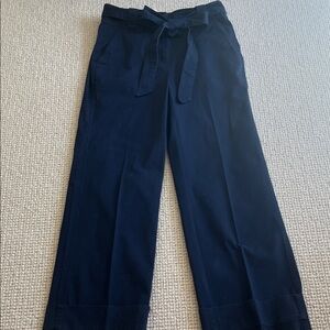 NWT JCrew Navy Wide-Leg Tie-Waist Pants. MSRP $128